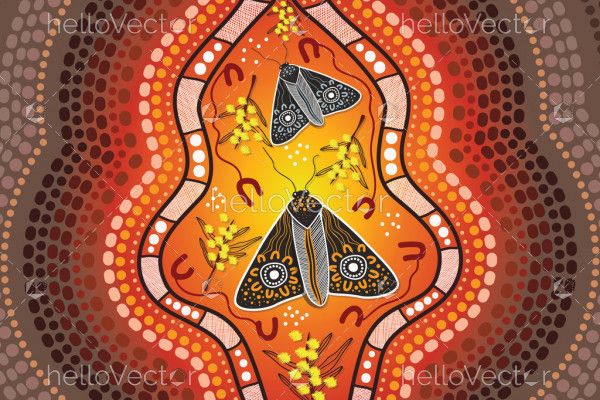 Australian Aboriginal Design With Bogong Moths