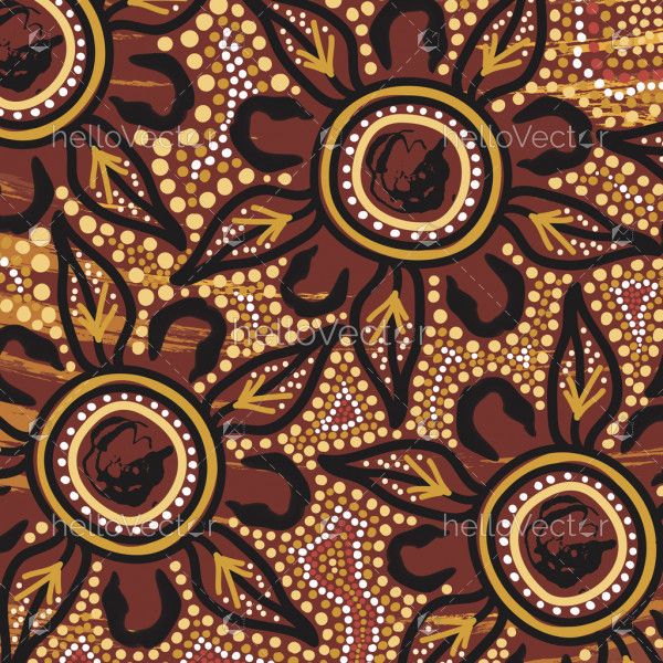 Dot art aboriginal artwork for fabric and textile