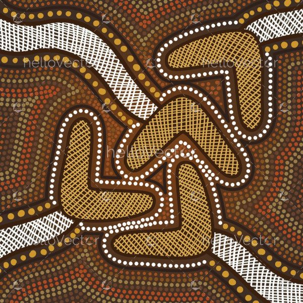 Boomerang aboriginal painting - Vector