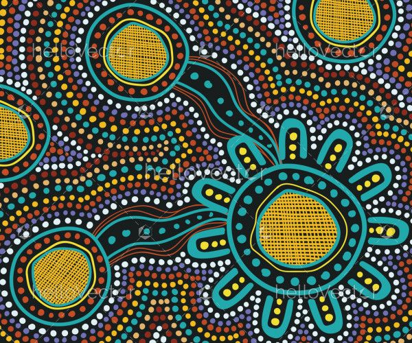 Dot aboriginal art vector background