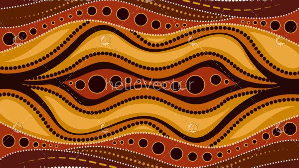 Aboriginal style of background - Illustration