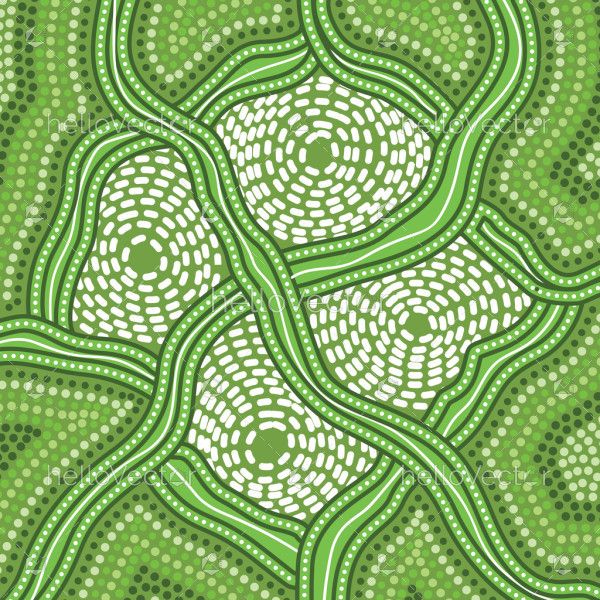 Green aboriginal vector dot design