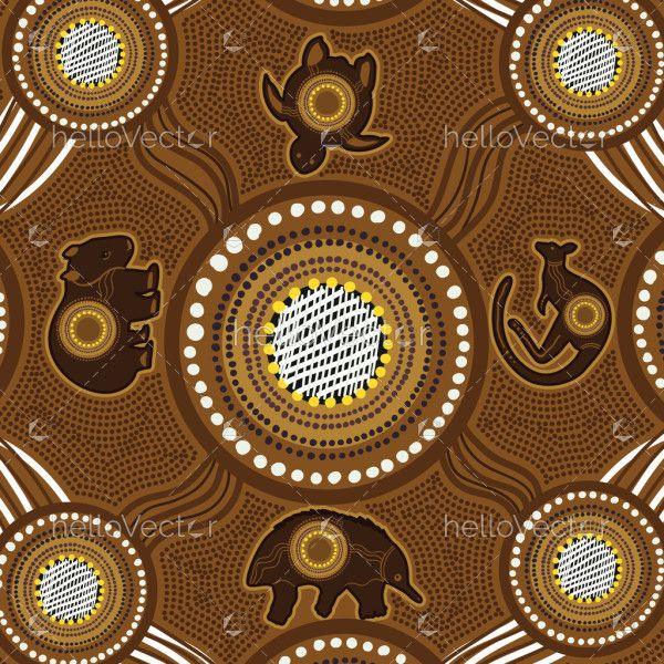 Vector Aboriginal Artwork With Animals