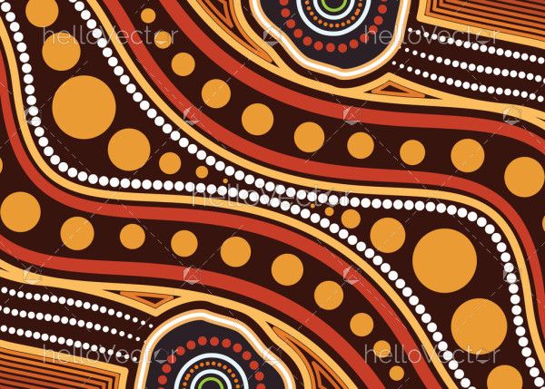 Australian Aboriginal Dot Design - Vector