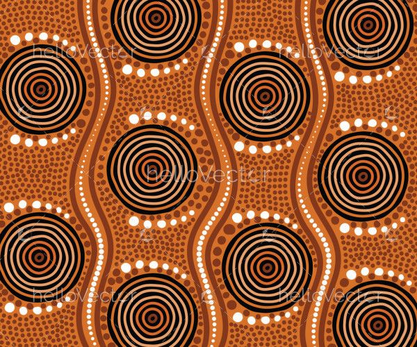Aboriginal circle design seamless background