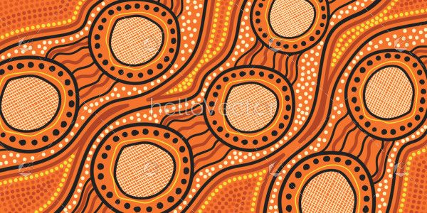 Aboriginal dot design circle background