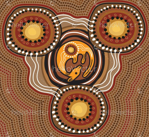 Kangaroo Painting Aboriginal - Vector