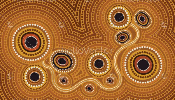 Aboriginal dot connection vector artwork
