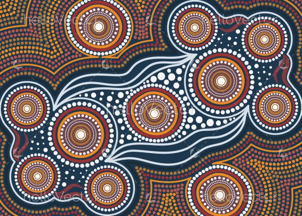 Aboriginal dot circle art Illustration