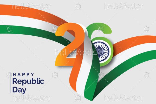 26 January, Republic Day Vector Background