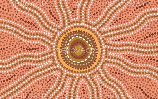 Dot design vector aboriginal painting