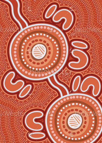 Australian Aboriginal Dot Vector Painting