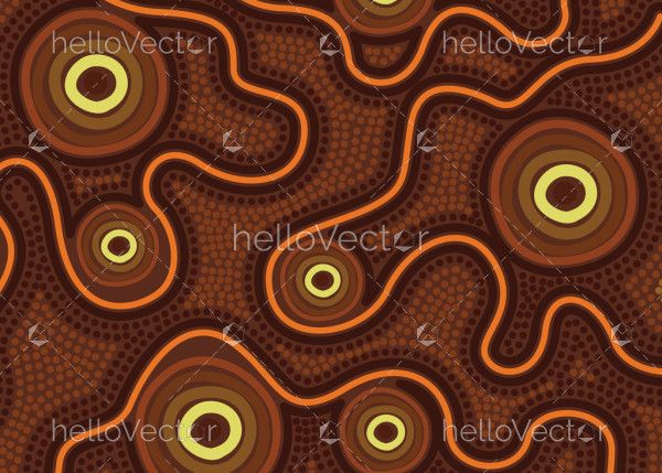 Vector Aboriginal dot design for fabric