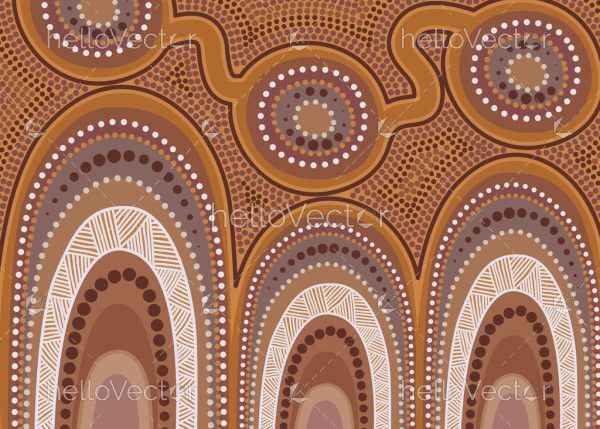 Aboriginal dot design vector artwork