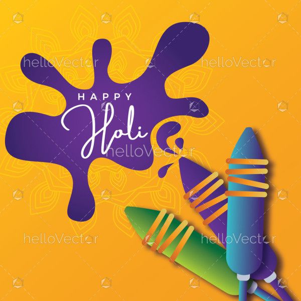 Happy Holi poster in flat style