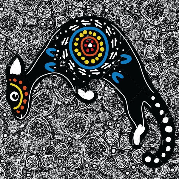 Aboriginal kangaroo artwork - Vector