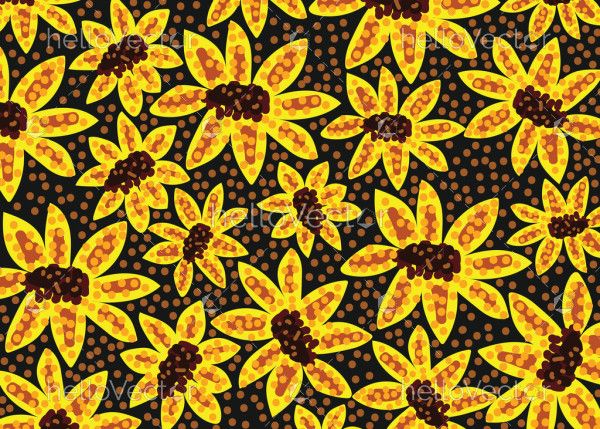 Aboriginal dot sunflower vector background