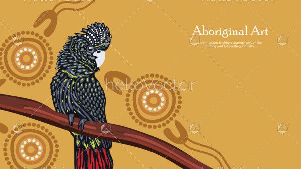 Black cockatoo aboriginal banner design