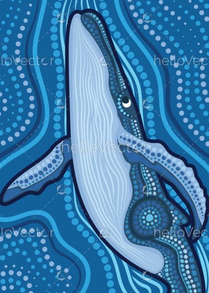Aboriginal dot artwork with Whale