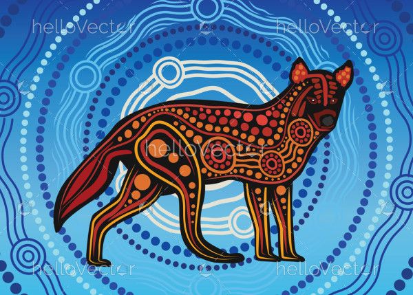 Wolf - aboriginal artwork