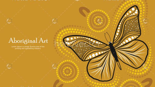 Butterfly aboriginal banner design