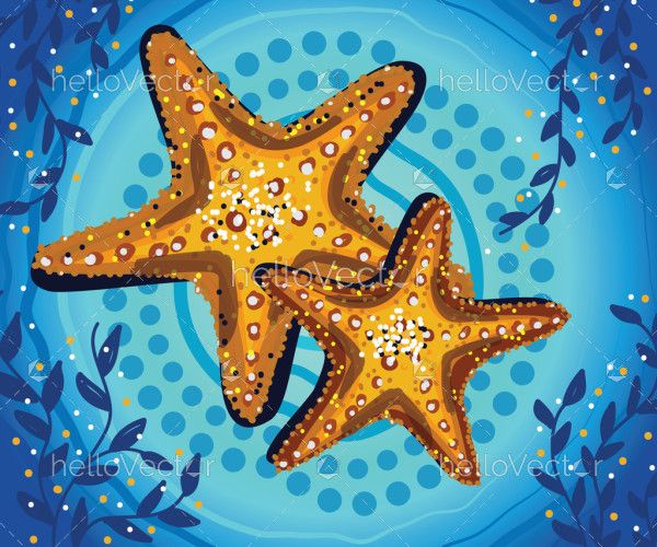 Aboriginal style of starfish art - Illustration