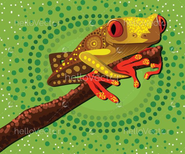 Frog aboriginal dot art - Vector