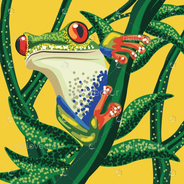 Aboriginal style of frog art - Illustration
