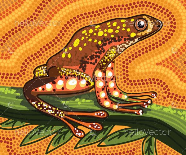 Aboriginal dot artwork with frog