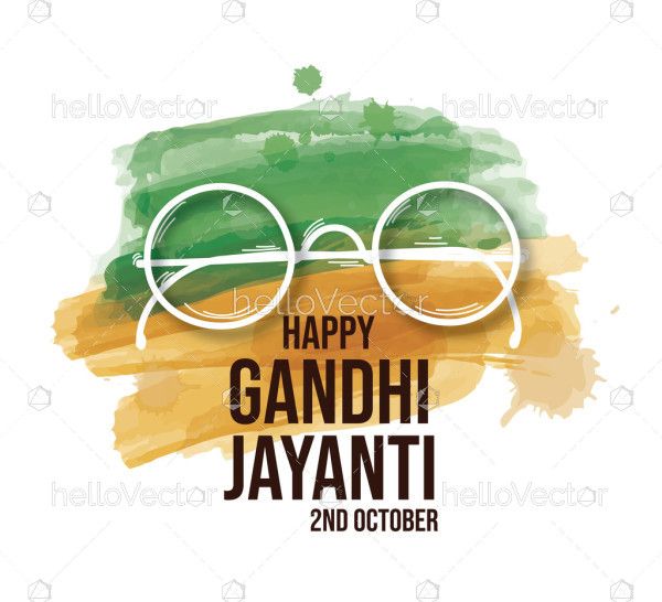 Gandhi Jayanti Poster Design With Glasses