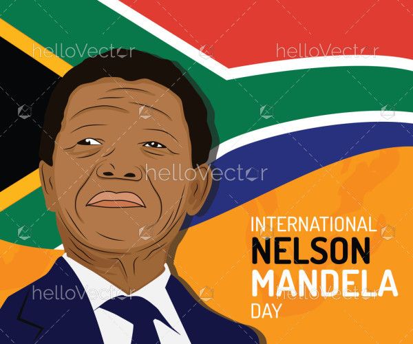 Nelson Mandela Day Banner With Portrait