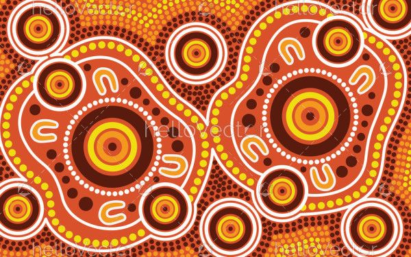 Aboriginal style of dot artwork illustration