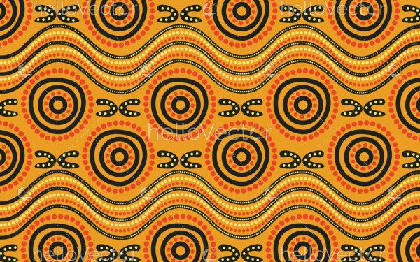 Aboriginal dot artwork seamless pattern design