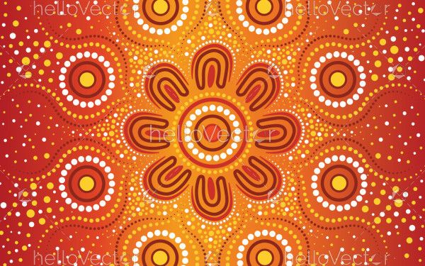 Aboriginal Australian Dot Design - Vector