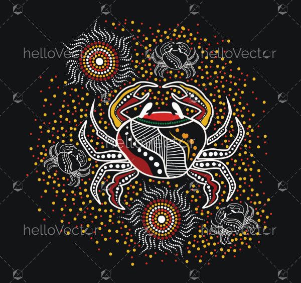 Aboriginal style of crab art - Illustration