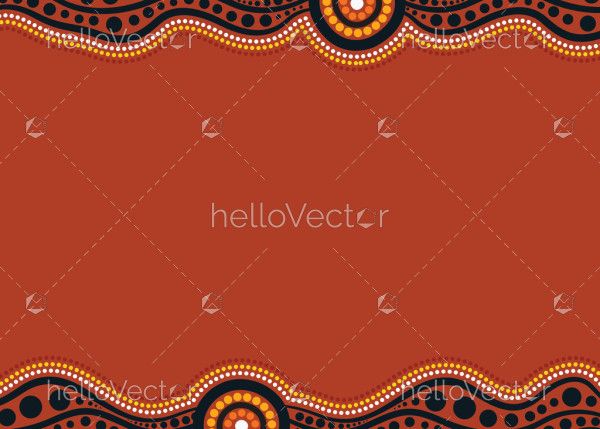 Printable Aboriginal Dot Art Border - Illustration