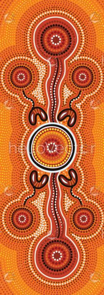 Aboriginal dot artwork, connection concept