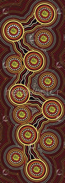 Aboriginal dot art connection concept background
