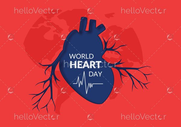 Vector World Heart Day Background