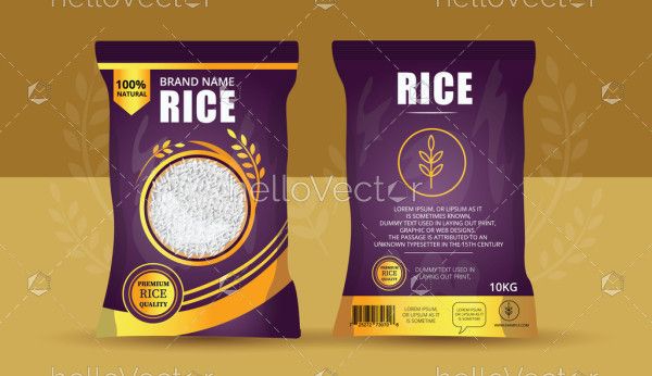 Rice Package Mockup - Vector Illustration