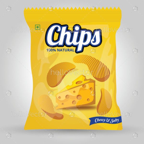 Potato chips packaging illustration
