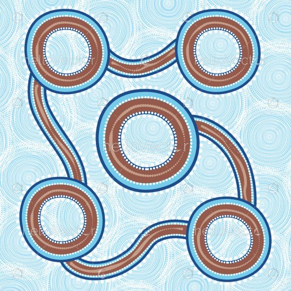 Australian Aboriginal Dot Connection Vector Background