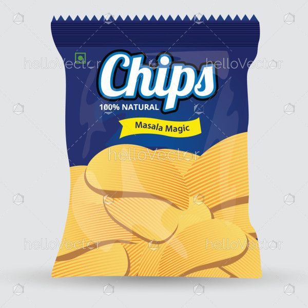 Potato chips packaging template