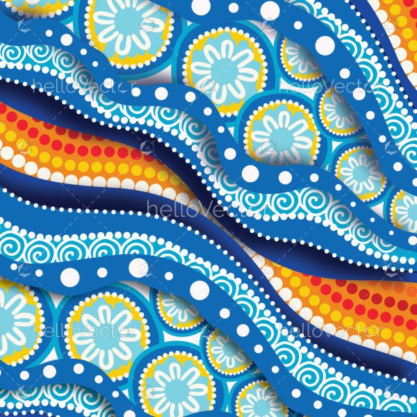 Blue Aboriginal Style Of Dot Painting