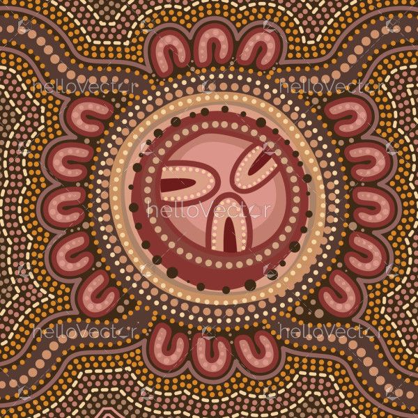 Aboriginal dot art style vector painting