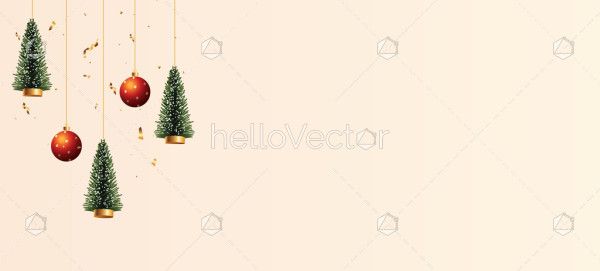 Christmas background with festive hanging decorations