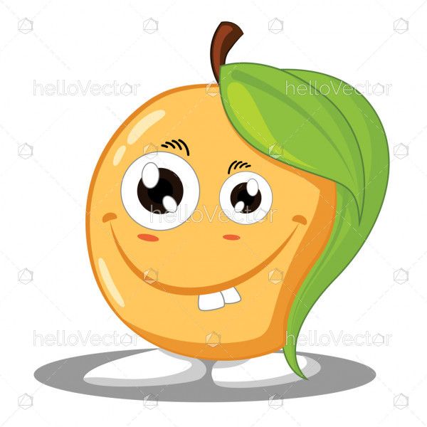Mango cartoon character, Smiling mango mascot - Vector illustration