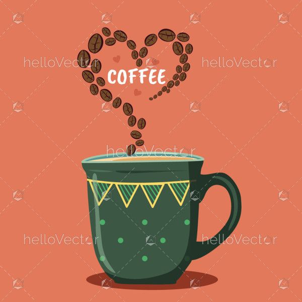 Vector coffee cup graphic design