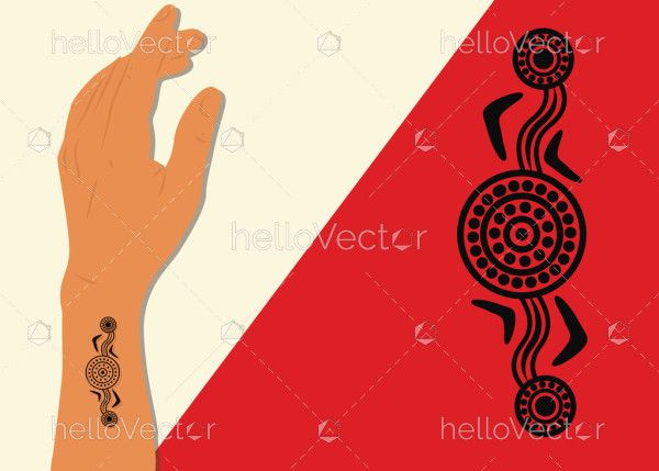 Aboriginal tattoo design illustration