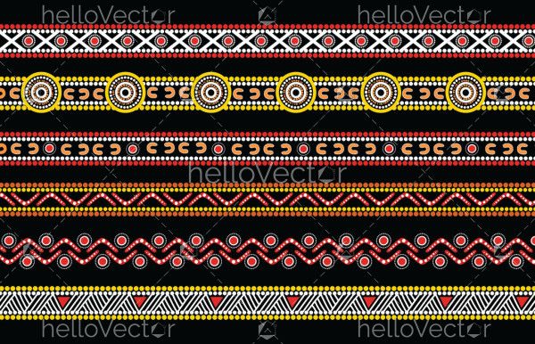 Aboriginal dot art border style vector background